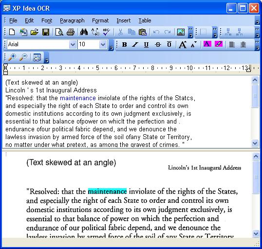 XP Idea OCR screenshot
